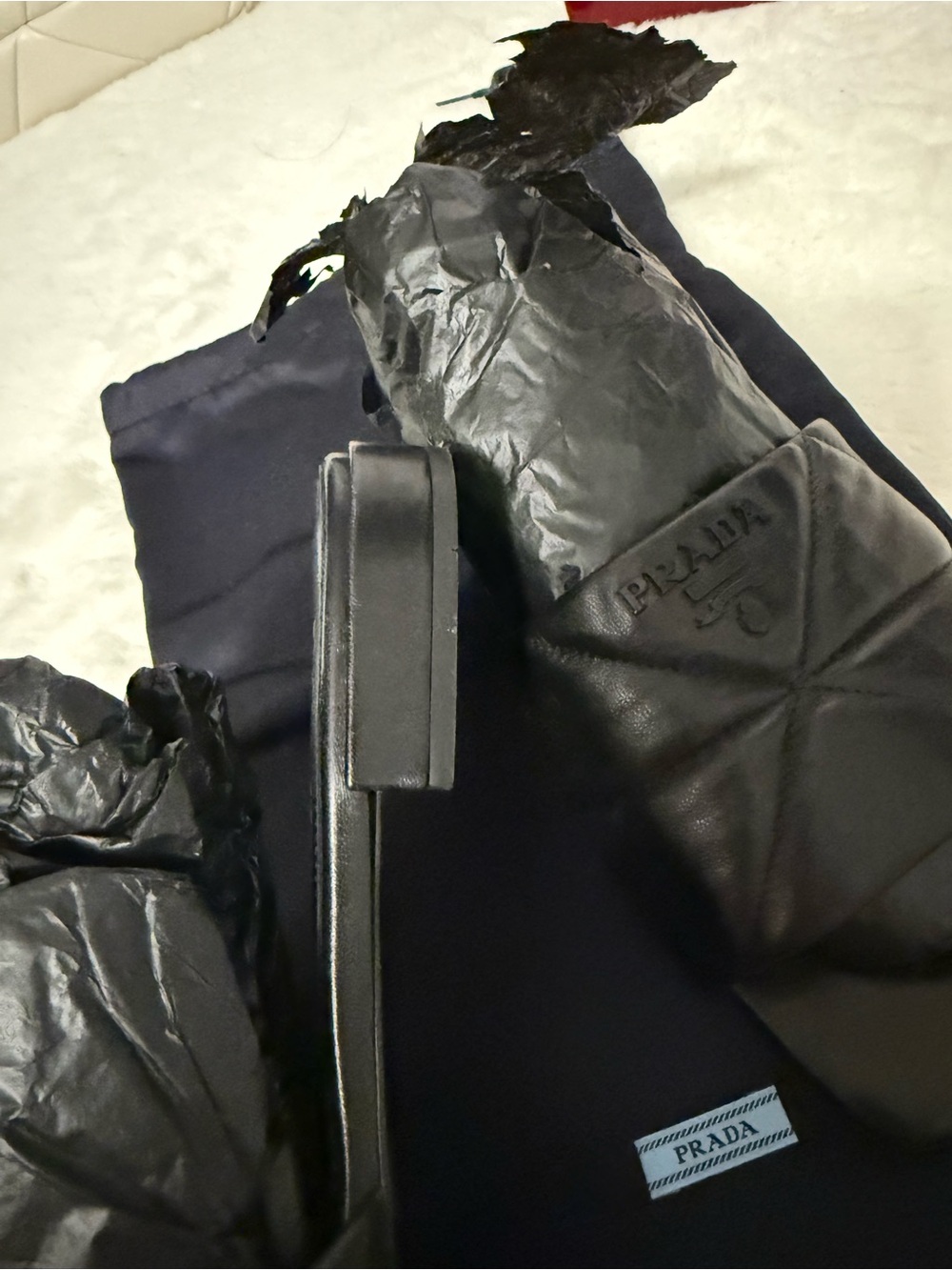 Prada Black Quilted Leather Slide Mules - Picture 10 of 12